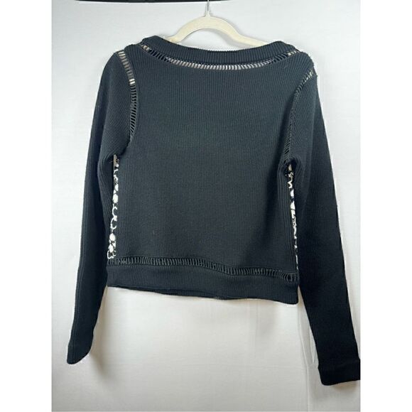Plenty Tracy Reese Black Floral Sweater Size Small - Picture 3 of 4